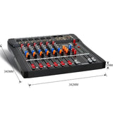 NNEDSZ Hridz 6 Channels Bluetooth Mixer DJ Live Studio Audio Mixer USB Console Amplifier AUX