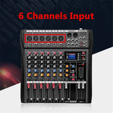 NNEDSZ Hridz 6 Channels Bluetooth Mixer DJ Live Studio Audio Mixer USB Console Amplifier AUX