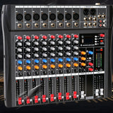 NNEDSZ Hridz CT-80S Professional Audio Mixer – 8 Channels Bluetooth USB Mixer with Effects, 48V Phantom Power, and Built-in Sound Card, 8 Channels Audio Sound Mixer Mixing DJ Console USB with 48V Phantom Power