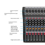 NNEDSZ Hridz CT-80S Professional Audio Mixer – 8 Channels Bluetooth USB Mixer with Effects, 48V Phantom Power, and Built-in Sound Card, 8 Channels Audio Sound Mixer Mixing DJ Console USB with 48V Phantom Power