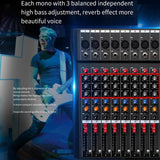 NNEDSZ Hridz CT-80S Professional Audio Mixer – 8 Channels Bluetooth USB Mixer with Effects, 48V Phantom Power, and Built-in Sound Card, 8 Channels Audio Sound Mixer Mixing DJ Console USB with 48V Phantom Power