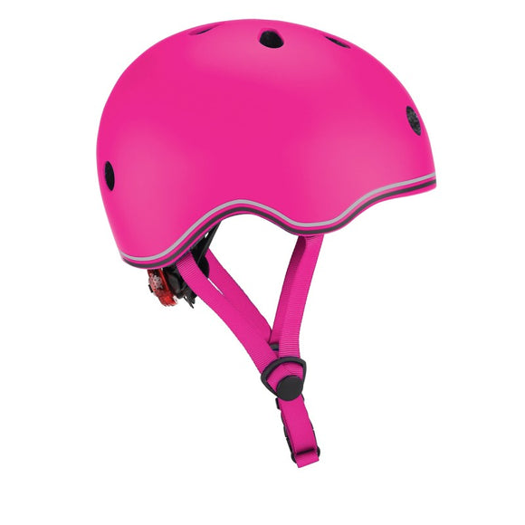 NNEDSZ Globber Kids Helmet w/Flashing LED Light  Xs/S - Deep Pink 51-55 cm