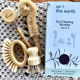 NNEDSZ Eco Cleaning - Bamboo Scrubbing Brushes set of 4