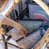 NNEDSZ Jumbo' Silicone Zip Lock Eco Friendly Food Storage Bundle