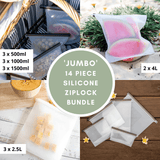 NNEDSZ Jumbo' Silicone Zip Lock Eco Friendly Food Storage Bundle