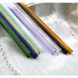 NNEDSZ Glass Drinking Straw Set with Metal Straw Cleaner