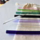 NNEDSZ Glass Drinking Straw Set with Metal Straw Cleaner