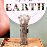 NNEDSZ Glass Drinking Straw Set with Metal Straw Cleaner