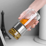 NNEDSZ Double Wall Glass Tea Infuser Bottle