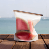 NNEDSZ XL 4 litre - Reusable Food Grade Silicone Giant Zip Lock Food Pouch