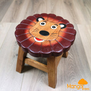 NNEDSZ Kids Wooden Stool Lion