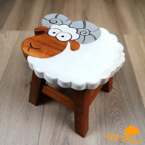 NNEDSZ Kids Wooden Stool Ram