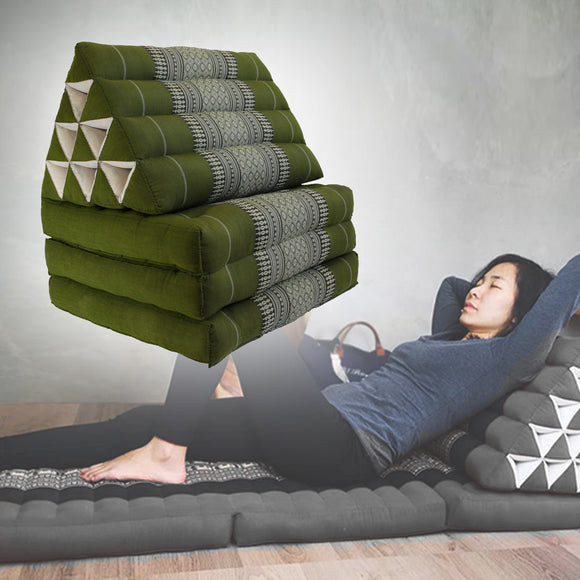 NNEDSZ Large Thai Triangle Pillow THREE FOLDS Green