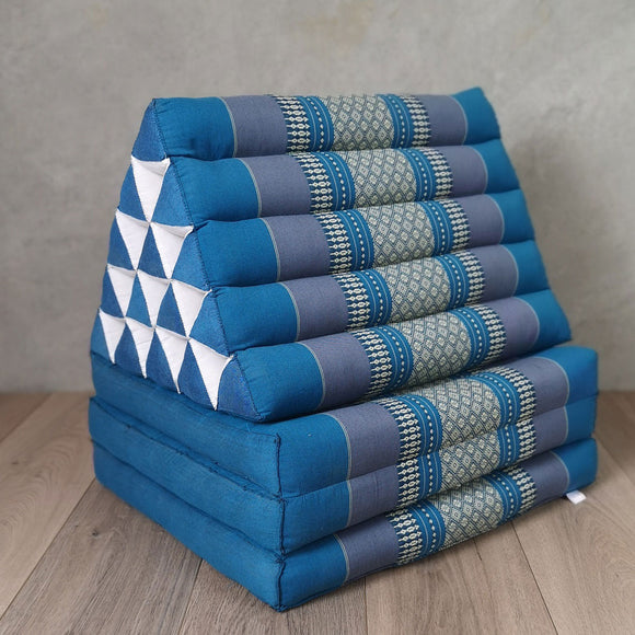 NNEDSZ Jumbo Thai Triangle Pillow THREE FOLDS BLUE
