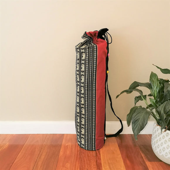NNEDSZ Thai Boho Yoga Mat Carry Bag RedEle