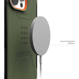 NNEDSZ UAG Civilian Magsafe Back Case for iPhone 16 Pro - Olive Drab