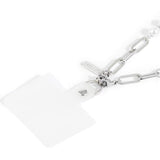 NNEDSZ Case-Mate Link Chain Phone Wristlet Silver Pearl