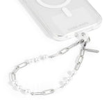 NNEDSZ Case-Mate Link Chain Phone Wristlet Silver Pearl