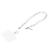NNEDSZ Case-Mate Link Chain Phone Wristlet Silver Pearl
