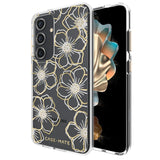 NNEDSZ Case-Mate Floral Gems Case for Samsung Galaxy S24 - Gold
