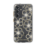 NNEDSZ Case-Mate Floral Gems Case for Samsung Galaxy S24 - Gold