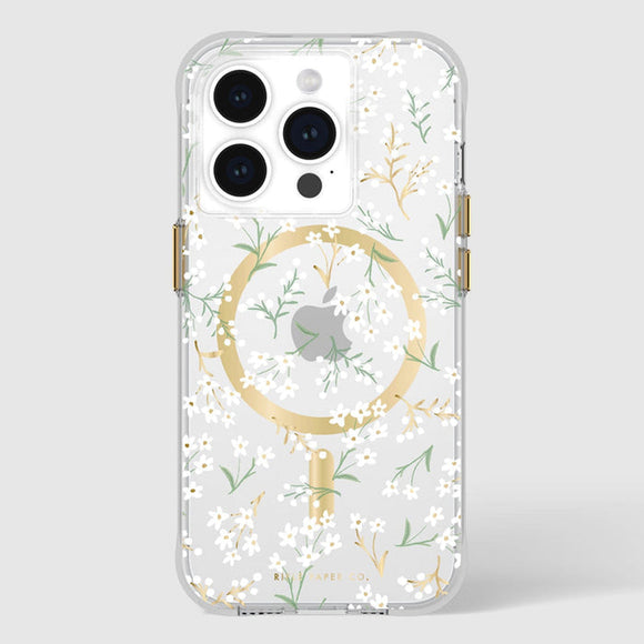 NNEDSZ Case-Mate Rifle Paper Magsafe Case iPhone 15 Pro - Petite Fleurs