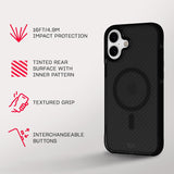 NNEDSZ Tech21 EvoArmor MagSafe Back Case for iPhone 2024 Plus - Black