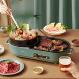NNEDSZ BEAR Multi-functional 2-in-1 Cooking Hot Pot And Griddle Barbecue Machine DKL-C15L1
