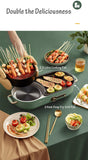 NNEDSZ BEAR Multi-functional 2-in-1 Cooking Hot Pot And Griddle Barbecue Machine DKL-C15L1