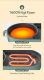 NNEDSZ BEAR Multi-functional 2-in-1 Cooking Hot Pot And Griddle Barbecue Machine DKL-C15L1