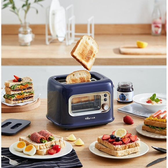 NNEDSZ BEAR Double Slots Bread Toaster With Glass Window DSL-C02X1