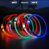 NNEDSZ Rechargeable Night LED Dog Collar USB Glow Flashing Light Up Pet Collars Safety-Red-Diameter Length-50cm