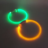 NNEDSZ Rechargeable Night LED Dog Collar USB Glow Flashing Light Up Pet Collars Safety-Red-Diameter Length-50cm