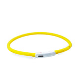 NNEDSZ Rechargeable Night LED Dog Collar USB Glow Flashing Light Up Pet Collars Safety-Red-Diameter Length-70cm