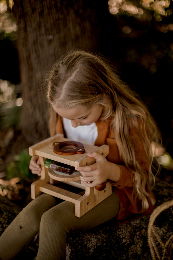 NNEDSZ Wooden Microscope