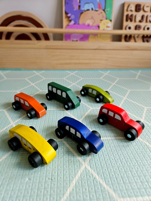 NNEDSZ Coloured wooden cars