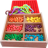 NNEDSZ Froebel Gifts J2- Pegs And Lacing Box