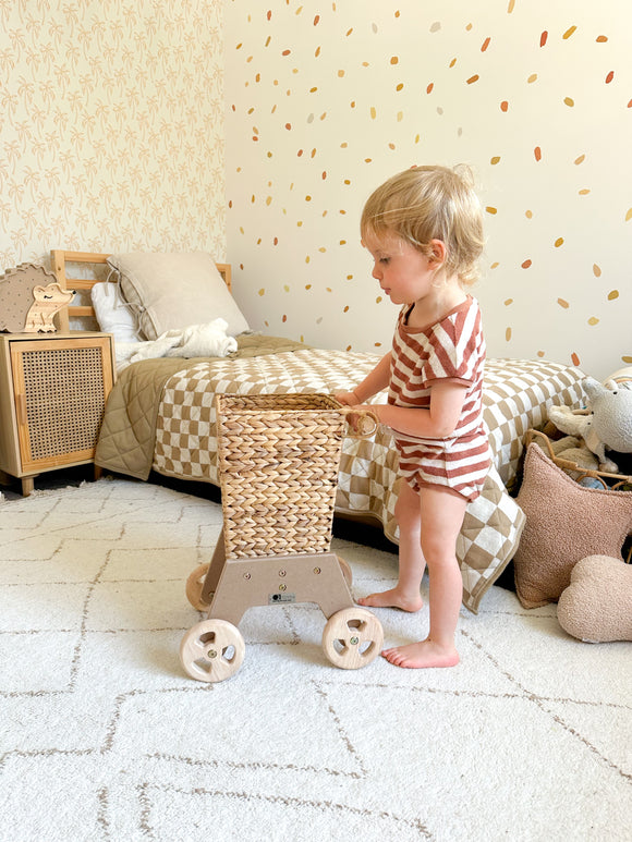 NNEDSZ Wicker shopper trolley