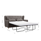 NNEDSZ 2 Seater Sofa bed with Separate Foam Mattress-Dark grey