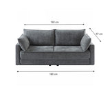 NNEDSZ COMFY 3 Seater Sofa bed Queen Grey