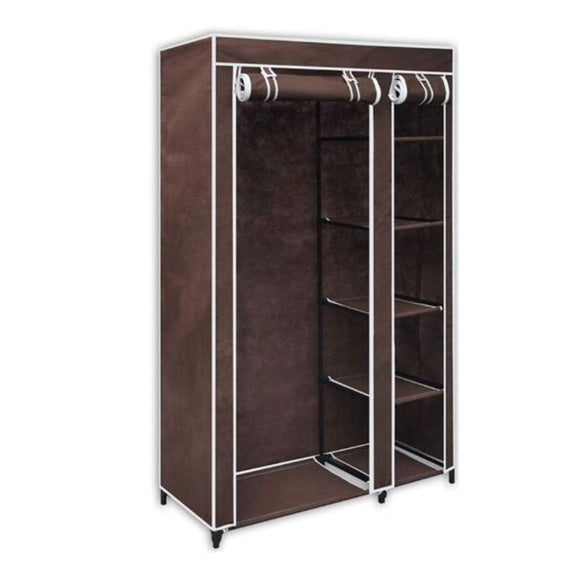 NNEDSZ 5 Shelves Brand New Easy to assemble Portable Wardrobe - brown