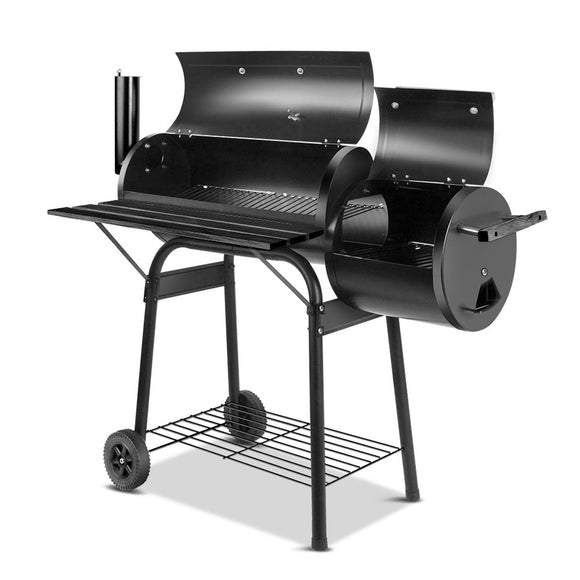 NNEDSZ 2 in1 BBQ Smoker Charcoal Grill Roaster Portable Offset Outdoor Camping Barbecue