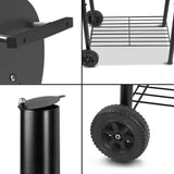 NNEDSZ 2 in1 BBQ Smoker Charcoal Grill Roaster Portable Offset Outdoor Camping Barbecue