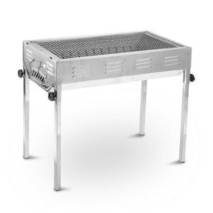 NNEDSZ Stainless Steel Portable Outdoor BBQ Barbecue Grill Set Charcoal Kebab Picnic Camping Sets Large