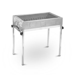 NNEDSZ Stainless Steel Portable Outdoor BBQ Barbecue Grill Set Charcoal Kebab Picnic Camping Sets Medium