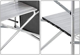 NNEDSZ Aluminium Foldable Camping Cooking Kitchen Picnic Cupboard Bench Table Windshield