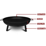 NNEDSZ Portable Outdoor Fire Pit Fireplace Open Patio Heater Garden Plant Bowl Steel