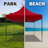 NNEDSZ 3x3m Pop Up Gazebo Outdoor Tent Folding Marquee Party Camping Market Canopy - red