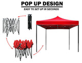 NNEDSZ 3x3m Pop Up Gazebo Outdoor Tent Folding Marquee Party Camping Market Canopy - red