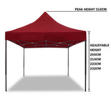 NNEDSZ 3x3m Pop Up Gazebo Outdoor Tent Folding Marquee Party Camping Market Canopy - red
